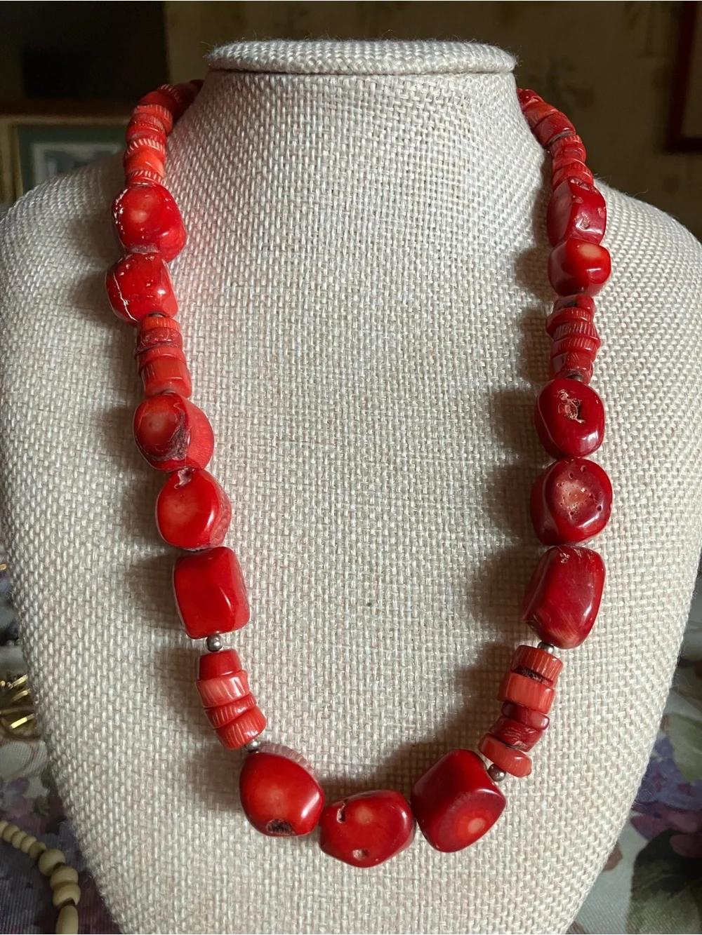 BARSE 925CHUNKY RED CORAL NECKLACE
